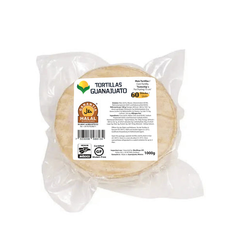 Guanajuato gele maïstortilla's para freír 15cm 1kg verpakking