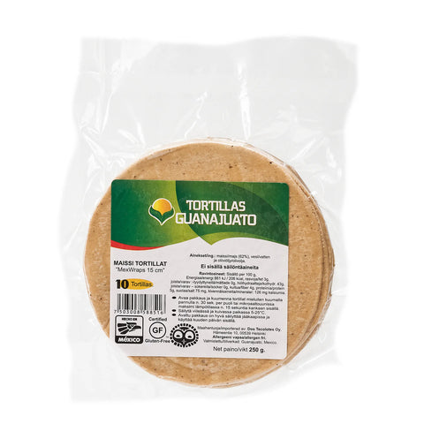 Torti Maiz Guanajuato 250gr Amarillas Mexwraps 15cm