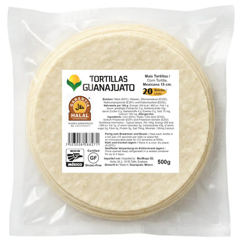 Torti Maiz Guanajuato 500g white corn 15cm