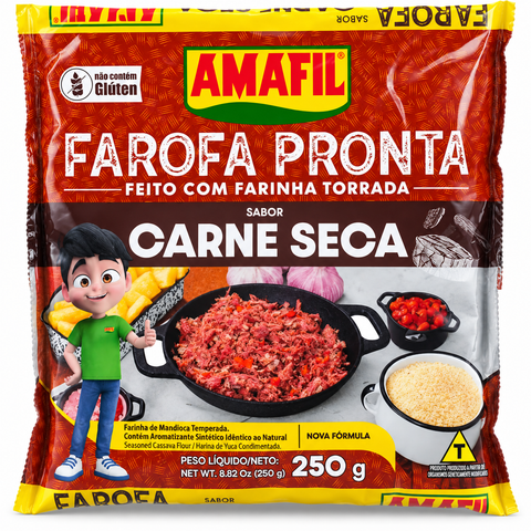 Amafil farofa de carne seca 250g
