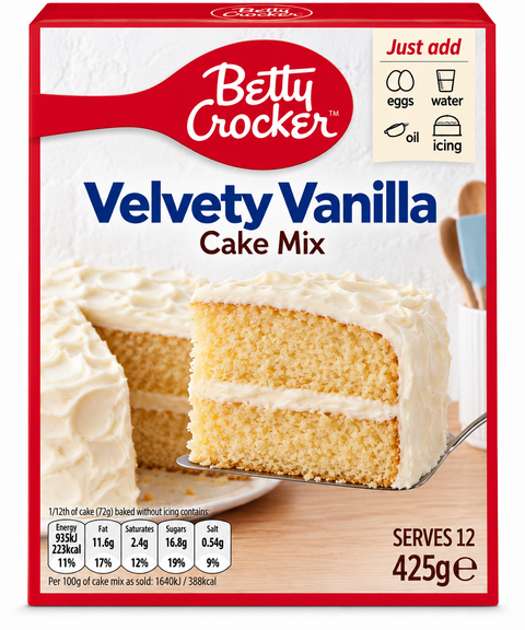 Betty Crocker Velvety Vanilla Cake Mix 425g