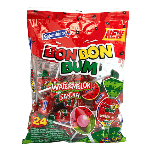 Bon Bon Bum watermeloen lolly's 408g zak