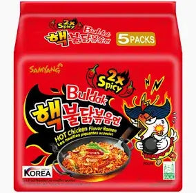 Buldak 2x Hot Chicken Flavour amen 5 pack