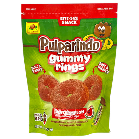 Candy De La Rosa Pulparindo Gummy Rings Watermelon 255gr
