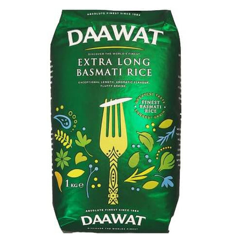 Basmati rijst Daawat extra long 1kg zak