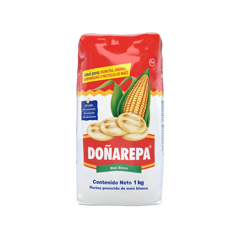 Wit maïsmeel voor arepa's Donarepa 1kg zak