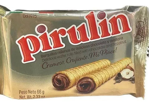 Pirulin wafelrolletjes 66g blik