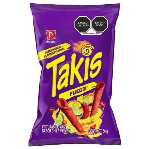 Spicy Corn Chips Takis 56g Fuego
