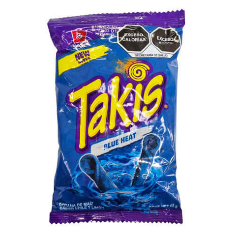 Pittige maïschips Takis Blue Heat 65g zak