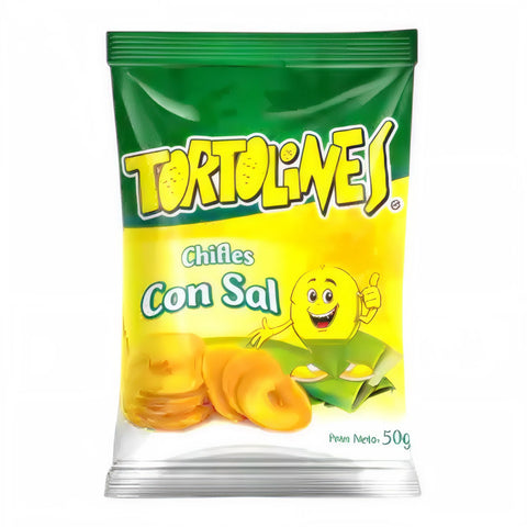 Tortolines gezouten bakbanaanchips 50g zak