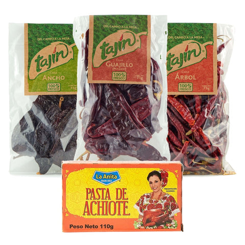 Mexicaans Chilipakket – Guajillo, Ancho, Árbol & Achiote