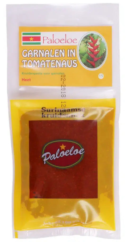 Paloeloe Surinaamse Kruidenmix garnalen in tomatensaus 100g