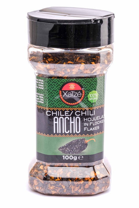 Ancho chilivlokken Xatze 100g zak
