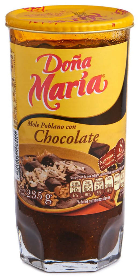Molep Dona Maria 235gr Mole Poblano Chocolate Pasta Vaso