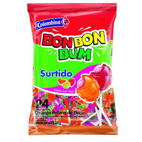 Bon Bon Bum assorti fruit lolly's 408g zak